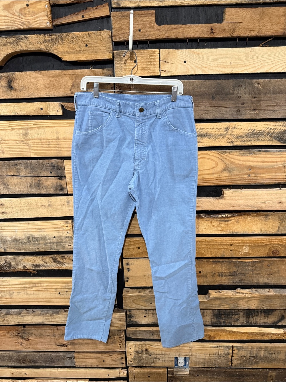 Lee 70s 42TALON Made in‎ USA Straight Pants Corduroy BLU Solid 202 2745 size 34